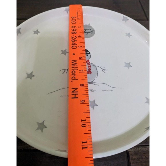 Large Farval Portugal White Cake Server Stand Pedestal Snowman Christmas New - Picture 4 of 8